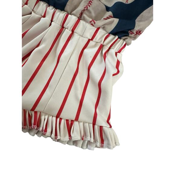 Little Southern Swag Romper Size 2T Toddler Baseball Print - Picture 2 of 4